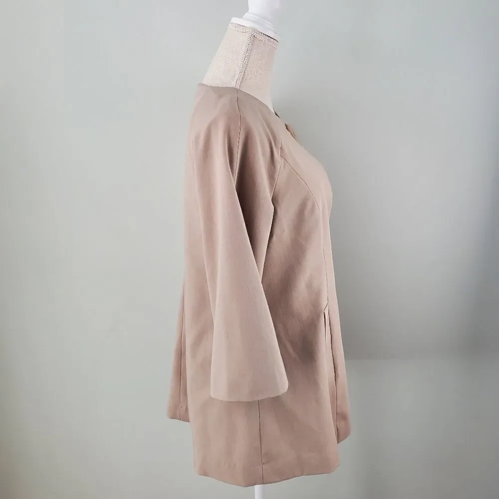 KENZIE WOMEN'S SWING JACKET POCKETS ONE BUTTON 3/4 LENGTH SLEEVES SIZE 8